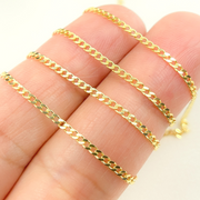 Solid Yellow Gold Flat Curb Link Chain